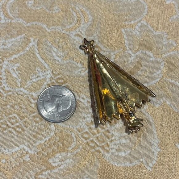 HOLIDAY🎄🎄EISENBERG ICE Gold Red/Green Swarovski Crystal Tree BROOCH - Picture 6 of 8